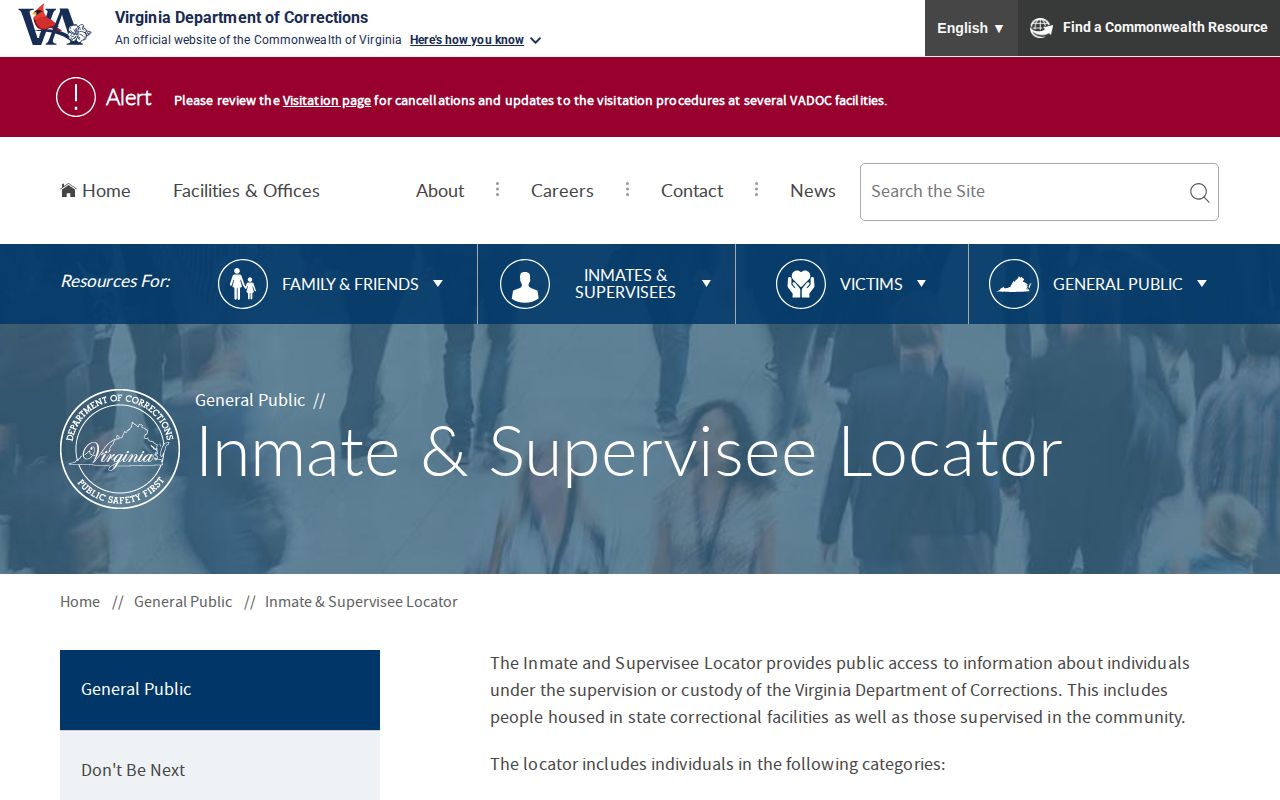 Prince William County VADOC release and supervision locator search